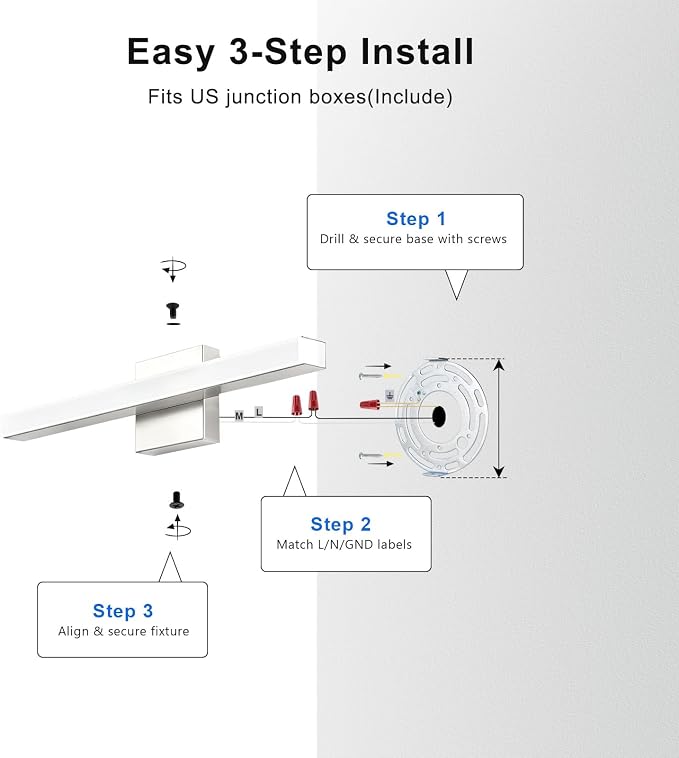 IZORRO Modern Bathroom Vanity Light 32 inch, Rotatable, 24W Dimmable Led Bathroom Light Fixture Over Mirror, Chrome Vanity Light Bar (Cool White 6000K)