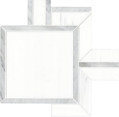 MSI Bianco Dolomite Alana 11 in. x 13 in. Polished Marble Mosaic Floor and Wall Tile for Bathroom, Kitchen Backsplash, Accent Wall Tile, and Shower Wall Tile