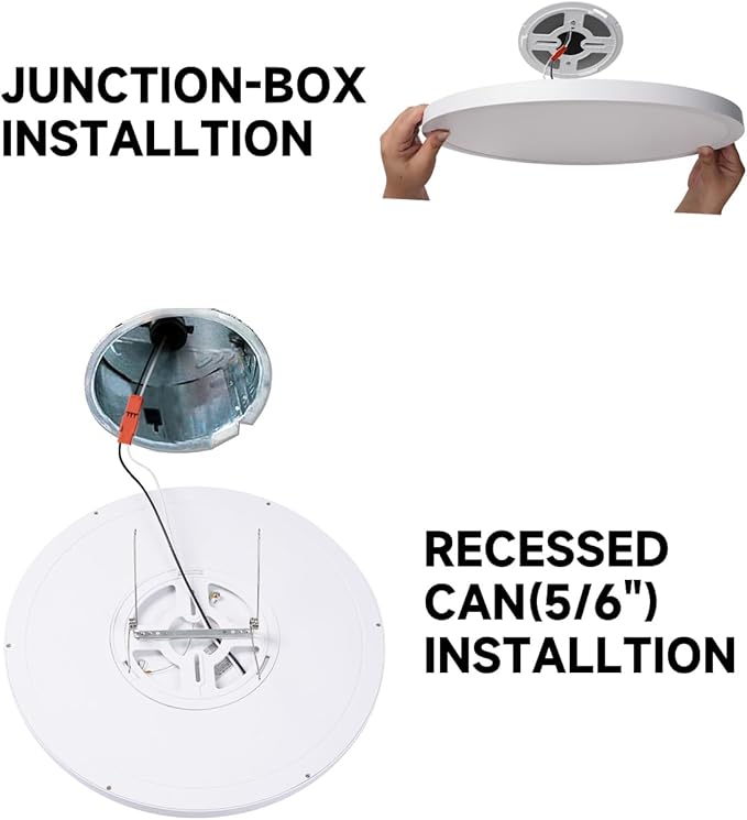 6PK 12 Inch LED Flush Mount Ceiling Light - Dimmable 0.67in Thickness Round, 24W 5CCT in One 2700K/3000K/3500K/4000K/5000K Surface Mount LED Light Fixture for Laundry, Closet, 12 Inch 6Pack White