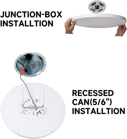 12 Inch Ceiling Light Fixture, Dimmable 0.67 Inch Super Slim, 24W 5CCT Round Ceiling Light for Laundry, Bedroom, 12 Inch 6Pack Gold