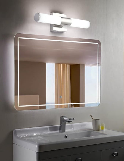 Bathroom Vanity Light Fixture, 16" Inches 8W 6000K Chrome LED Mirror Lights for Bathroom Wall Sconces Bar Lighting