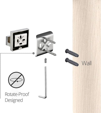BAGNOLUX Bathroom Hardware Set 4 Pieces, Bath Towel Holder Set SUS304 Stainless Steel, Towel Bar Rack Set for Wall Mounted, Square Bathroom Accessories Set Fixture Heavy Duty Brushed Nickel