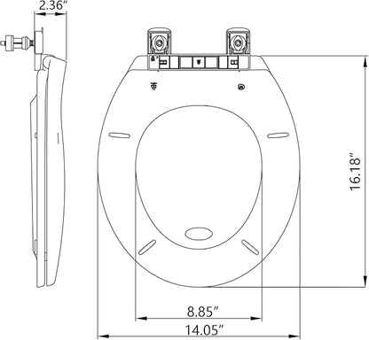 Round Toilet Seat, Soft-Slow Close, 17 Inch Round Toilet Seat For Round Toilets, Quiet-Close Lid And Seat, Easy To Install And Clean, Never Loosen, White