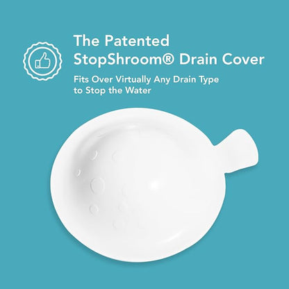 StopShroom The Ultimate Universal Drain Stopper Plug for Bathtub, Bathroom, and Kitchen Sink Drains (White)