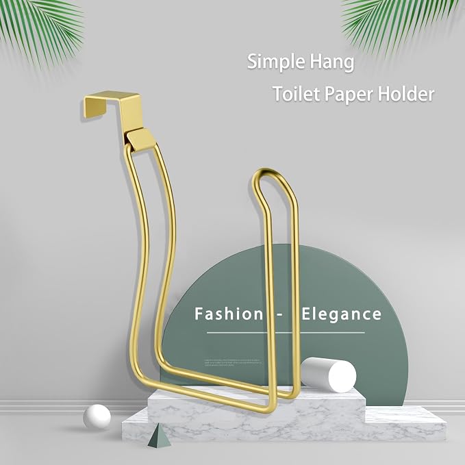 Over the Tank Toilet Paper Holder, Bathroom Organizers and Storage, Gold | Toilet Paper Roll Holder, Bathroom Toilet Paper Storage, Space Saving for Bathroom