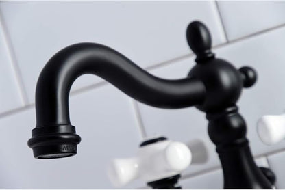 Kingston Brass KB1600PX Heritage 4 in. Centerset Bathroom Faucet, Matte Black