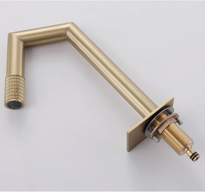 3 Hole Basin Mixer Faucet Brushed Gold 3 Hole Bathroom Faucets Brass-Brushed Gold
