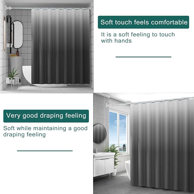 Shower Curtain Liner, 100% Waterproof Peva Shower Curtains with 3 Duty Heavy Bottom Magnets and 12 Rust Proof Grommets, 72x72 Weighted Shower Liner for Shower Stall, Bathtubs