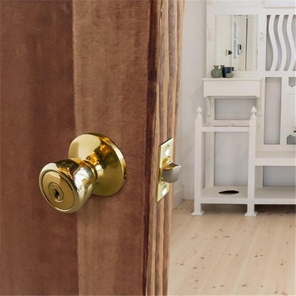 Design House Terrace 6-Way Universal Keyed Entry Door Knob for Front and Back Doors, Fits Standard Doors, Polished Brass – Design House, 728295