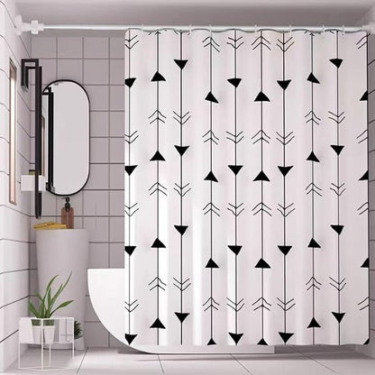 TIKABC Black Arrow Shower Curtain Liner, 4G PEVA Shower Liner, Plastic Peva Waterproof Shower Curtains, 72x72 inch with Grommet Holes 3 Magnetic Weights