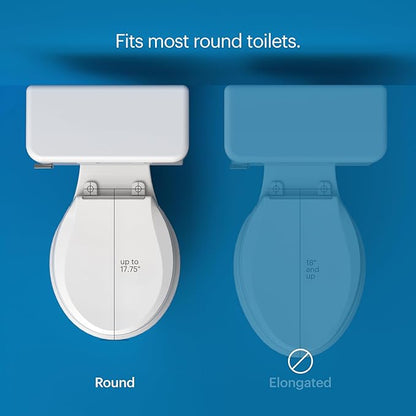 Brondell SE400-RW Swash SE400 Electric Bidet Toilet Seat With Heated Seat, Oscillating Stainless Steel Nozzle, Warm Air Dryer, Night Light, Gentle Close Lid, White Side Arm Control, Round