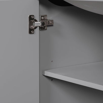 36" Bathroom Vanity Without Top Sink,6-Drawer Freestanding Cabinet Base with Multi-Functional Divider & Adjustable Shelf,Solid Wood MDF Vanity Only, Water Resistant,Grey