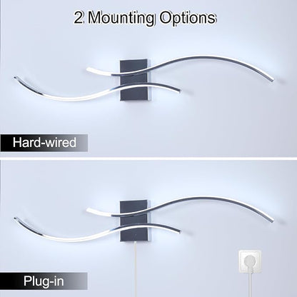 CANEOE Modern LED Wall Sconce, 39Inch LED Bathroom Vanity Light, 6000K Modern Wall Light Fixtures Indoor Wall Lamps for Living Room Hallway Sconces Lighting