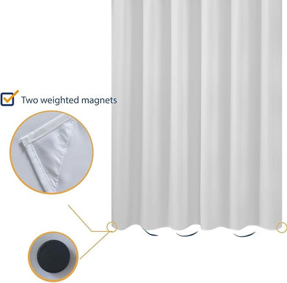 N&Y HOME Fabric Shower Curtain Liner Shorter Size 68 inches Height, Hotel Quality, Washable, White Bathroom Curtains with Grommets, 70x68