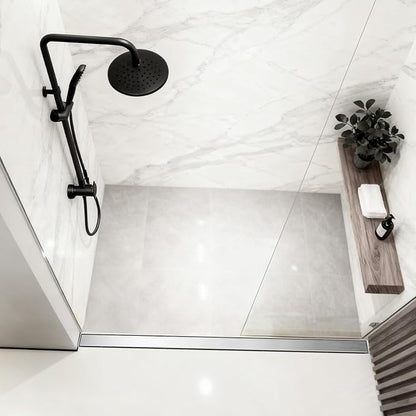 DLONE® Linear Shower Drain - 96 Inch Brushed Nickel, with Tile Insert Panel | AISI 304 Stainless Steel Linear Drain, Rectangle Shower Floor Drain, with Adjustable Feet, Fits Bathroom & Balcony etc