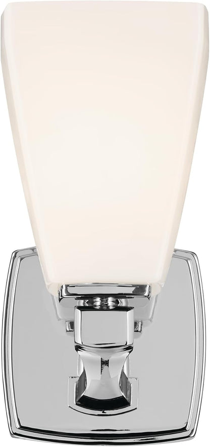 Kichler Marant 5" 1-Light Wall Sconce with Opal Glass in Chrome, for Bathroom, Powder Room, Hallway, Fireplace, (5" W x 9.5" H), 55214CH