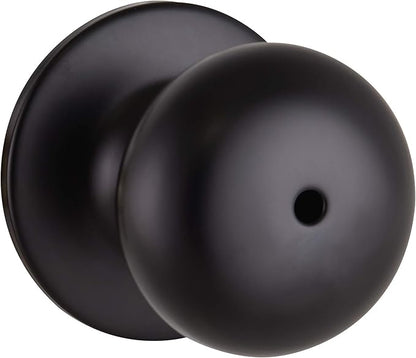 Design House 778944 Cambridge 2-Way Adjustable Privacy Door Knob for Bathroom Bedroom, Matte Black