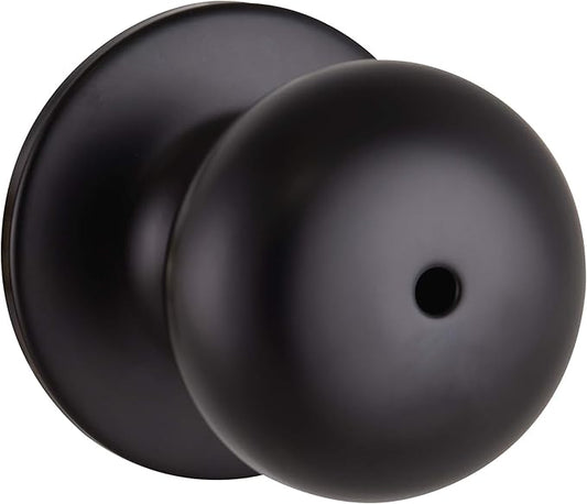 Design House 778944 Cambridge 2-Way Adjustable Privacy Door Knob for Bathroom Bedroom, Matte Black