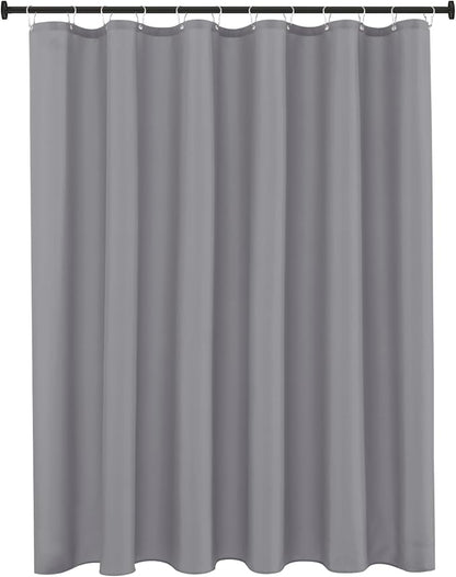 Fabric Shower Curtain Liner 72"Wx96"L-Silver Grey Extra Long Shower Liners | Hotel Quality Water Resistant Machine Washable Shower Liner-Cloth Polyester Light Weight High Ceilings Bathroom Curtain Liner