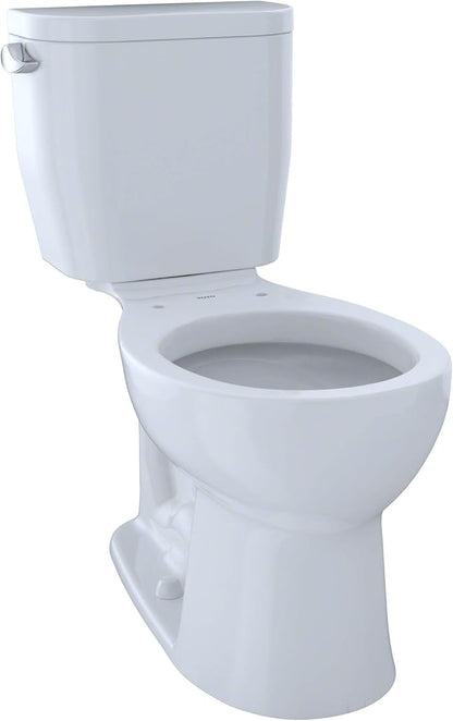 TOTO® EntradaTM Two-Piece Round 1.28 GPF Universal Height Toilet, Cotton White - CST243EF#01