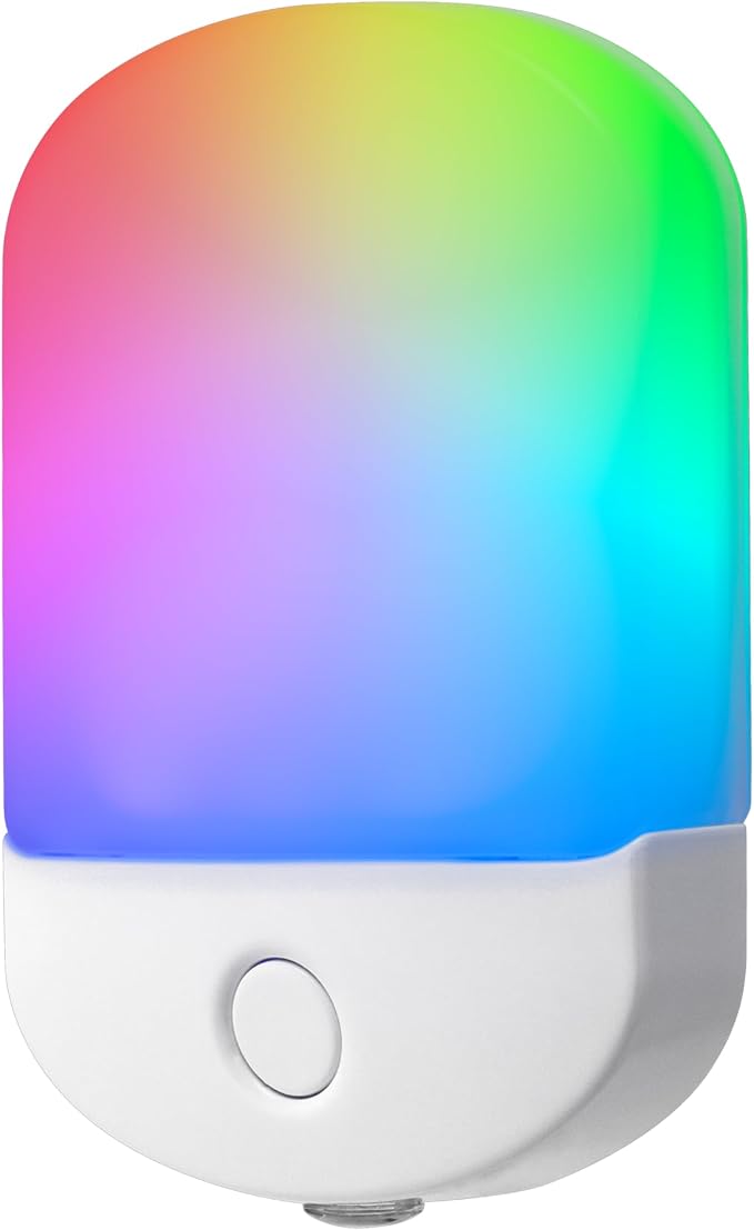 Energizer LED Color-Changing Plug in Night Light, Red, Green, Blue, Purple | Auto-On RGB Nightlight Plug into Wall for Kids, Adults, Girls, Boys, Toddlers, Bedroom, Bathroom, Hallway, 81567