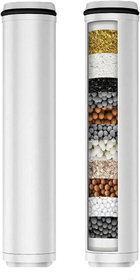 BOWGER 2-Pack Shower Filter Replacement for Handheld Shower Head- Water Softener Filter Cartridge for Hard Water - Remove Chlorine and Heavy Metals