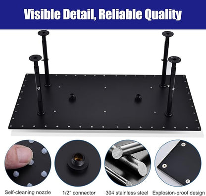Luxury Large Ceiling Rectangle Rainfall Shower Head, 16x32inch High Pressure Rain Showerhead with Silicone Nozzles Full Body Fixed Showerheads For Modern Bathroom, Black Finish