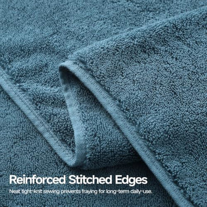 REDKISS 4 Pack Large Bath Towels, 100% Cotton, 31x63 in, Heavyweight 760G, Highly Absorbent & Quick Dry, Super Soft Luxury Towels for Bathroom,Hotel Collection - Blue