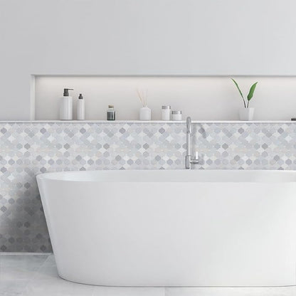STICKGOO Arabesque Peel and Stick Backsplash, 12'X12' Self Adhesive Wall Tile (Thicker Design, Light Tones)
