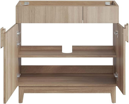 Modway EEI-6400-OAK Miles 36” Bathroom Vanity Cabinet (Sink Basin Not Included), Oak
