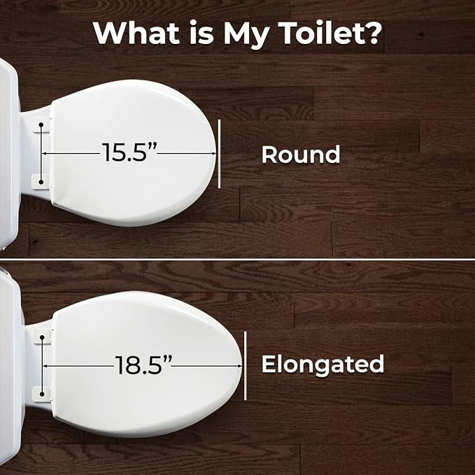 GenieBidet Bidet Toilet Seat Elongated | Fits Your Current Toilet Seat | No Wiring & Easy Install Elongated Bidet | Self Cleaning Dual Nozzles with Rear & Feminine wash | Hybrid T included