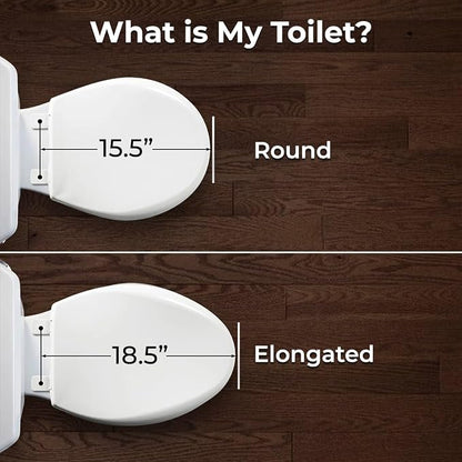 GenieBidet Bidet Toilet Seat Elongated | Fits Your Current Toilet Seat | No Wiring & Easy Install Elongated Bidet | Self Cleaning Dual Nozzles with Rear & Feminine wash | Hybrid T included