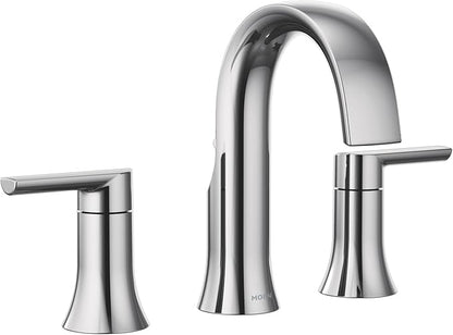 Moen Doux Chrome Two-Handle 8-Inch Widespread Lever Handle Bathroom Faucet Trim Kit, Valve Required, TS6925