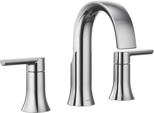 Moen Doux Chrome Two-Handle 8-Inch Widespread Lever Handle Bathroom Faucet Trim Kit, Valve Required, TS6925