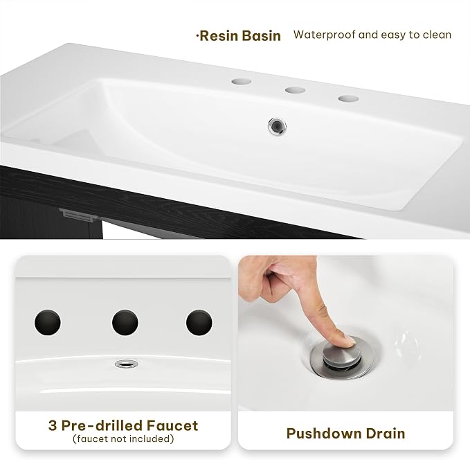 DWVO 36 Inch Bathroom Vanity with Sink | Bathroom Storage Cabinet