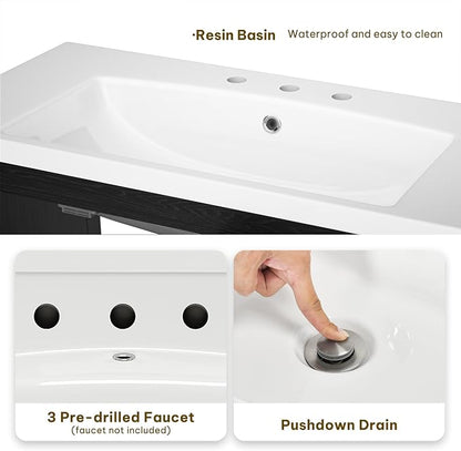 DWVO 36 Inch Bathroom Vanity with Sink | Bathroom Storage Cabinet