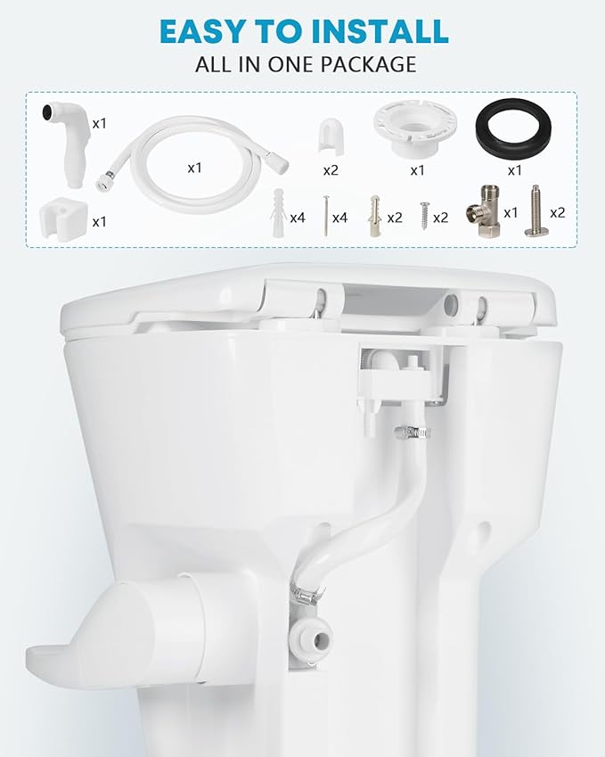 Kohree RV Toilet, 18.5” Residential Height, Soft Close Seat & Cover, Deeper Bowl & Longer Seat, Efficient Gravity Flush System, Foot Pedal Operation, Universal Fit for RV Motorhomes Campers, White