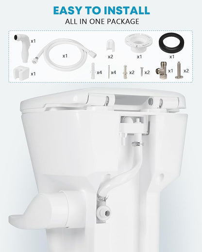 Kohree RV Toilet, 18.5” Residential Height, Soft Close Seat & Cover, Deeper Bowl & Longer Seat, Efficient Gravity Flush System, Foot Pedal Operation, Universal Fit for RV Motorhomes Campers, White