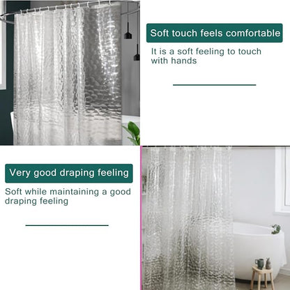 Shower Curtain Liner, 100% Waterproof EVA Shower Curtains with 3 Duty Heavy Bottom Magnets and 12 Rust Proof Grommets, 72x72 Weighted Shower Liner for Shower Stall, Bathtubs