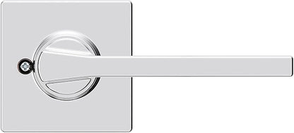Kwikset Casey Dummy Door Handle, Single Sided Lever for Closets, French Double Doors, and Pantry, Polished Chrome Non-Turning Reversible Interior Push/Pull Lever (Pack of 10)