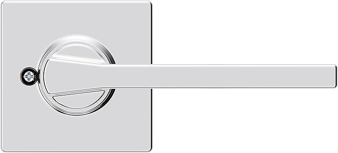 Kwikset Casey Dummy Door Handle, Single Sided Lever for Closets, French Double Doors, and Pantry, Polished Chrome Non-Turning Reversible Interior Push/Pull Lever