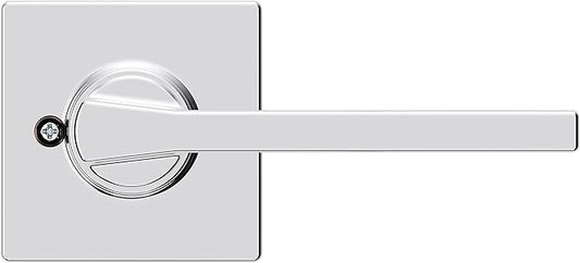 Kwikset Casey Dummy Door Handle, Single Sided Lever for Closets, French Double Doors, and Pantry, Polished Chrome Non-Turning Reversible Interior Push/Pull Lever
