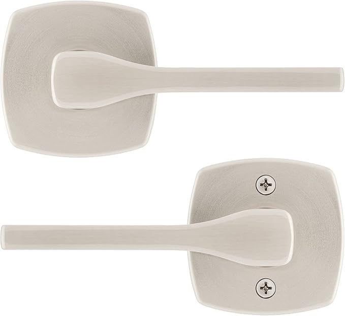 Kwikset Tripoli Lever Interior Passage Door Handle, Lever for Closet and Hallway Doors, Reversible Non-Locking Handle Lever, Satin Nickel, with Microban Protection (Pack of 10)