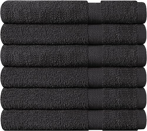 Towel and Linen Mart 100% Cotton Grey 12 Pack Medium Bath Towel Set, Quick Dry, Super Absorbent, Light Weight, Soft Feel, Premium Towels for Hotel, Spa and Bathroom (24 X 48 12 Pack, Grey)