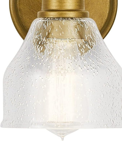 Kichler Avery 9.25" 1 Light Vanity Light with Clear Seeded Glass Brushed Nickel