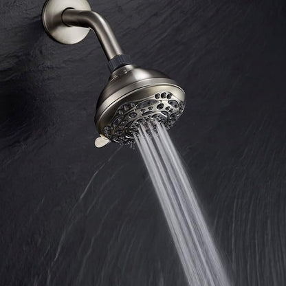 7-Function Luxury Shower Head, High Pressure Adjustable Shower Head with Massage Mist and Water Saving Mode for Low Flow Showers- Brushed Nickel