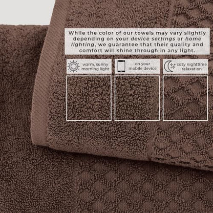 Great Bay Home Oversized Bath Sheets - 100% Cotton 2 Pack 68x35 Extra Large Towel - Absorbent, Durable, Quick-Dry Towels for Bathroom (Chocolate)