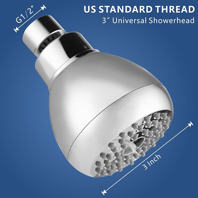 High Pressure Rain Shower Head, 3 Inch Anti-Clog Self-Cleaning Silicone Jets, 2.5 GPM with 1.8 GPM Flow Restrictor, Easy Install for Low Water Pressure, Hotel SPA Experience (Black)