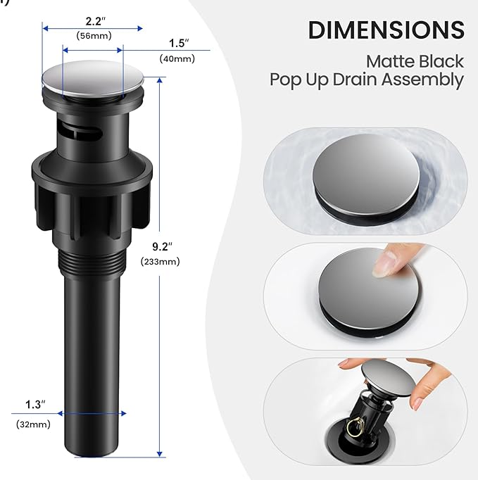 Hurran 4 Inch Bathroom Faucet for Sink 3 Hole, Brushed Nickel Bathroom Faucet with Pop-up Drain and 2 Supply Hoses,Stainless Steel Lead-Free 2-Handle Centerset Faucet for Sink Vanity RV