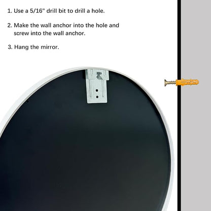 White Bathroom Mirror 30 inch, 2 Pack Wall Mirror,Matte Metal Frame | High Definition Mirror, Easy Installation, Circular Mirrors for Living room Cloakroom, Hallway, Bathroom